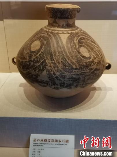 圖為臨洮縣博物館陳列半山類型的馬家窯彩陶?！⊥踉趧P 攝
